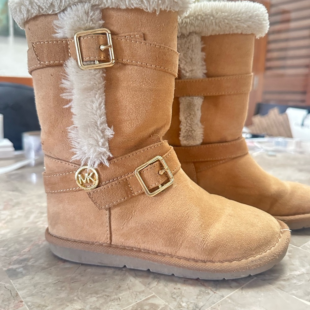 Michael Kors Tan Boots with Gold Accents